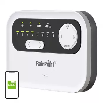 Laistymo valdiklis RainPoint HIC801W WiFi — 8 zonų laistymo laikmatis su Wi-Fi ryšiu