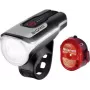Dviračių žibintų rinkinys SIGMA Aura 80 + Nugget II — priekinis LED 80 lm, įkraunamas per USB, aliumininis/plastikinis korpusas, maitinamas baterija