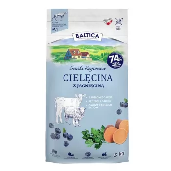 BALTICA regional flavours Vidutinėms ir didelėms veislėms Veršiena su ėriena - sausas šunų ėdalas - 3kg