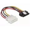SATA HDD kabelis DeLOCK 60120 4pin vyriškas su metaliniu fiksatoriumi tiesus 0,12 m