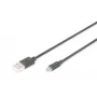USB 2.0 kabelis Assmann tipo A – micro B, vyriški lizdai, 1,0 m, juodas (AK-300110-010-S)