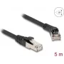 DeLOCK RJ45 Cat.8.1 S/FTP 45° kampuotas į tiesų tinklo kabelis 5 m juodas