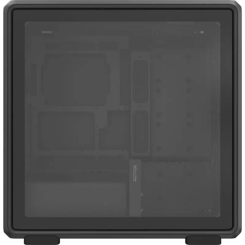 PC korpusas Midi Tower Cooler Master MasterFrame 600 Mesh — juodas, ATX/EATX, 2x200 mm priekiniai ventiliatoriai, priekinės/šoninės ventiliatorių laikikliai, 2x3.5 colio + 3x2.5 colio diskų vietos