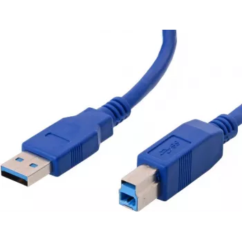 USB kabelis Helos 014681 USB 3.2 Gen 1, 1 m, USB A – USB B, mėlynas