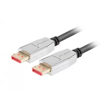 DisplayPort kabelis LANBERG CA-DPDP-20CU-0010-BK — DisplayPort į DisplayPort, 1 m, juodas/sidabrinis