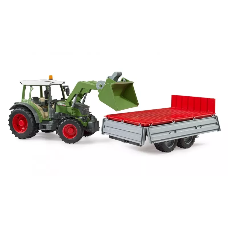 Traktorius BRUDER Fendt Vario 211 su priekiniu krautuvu ir šonine priekaba