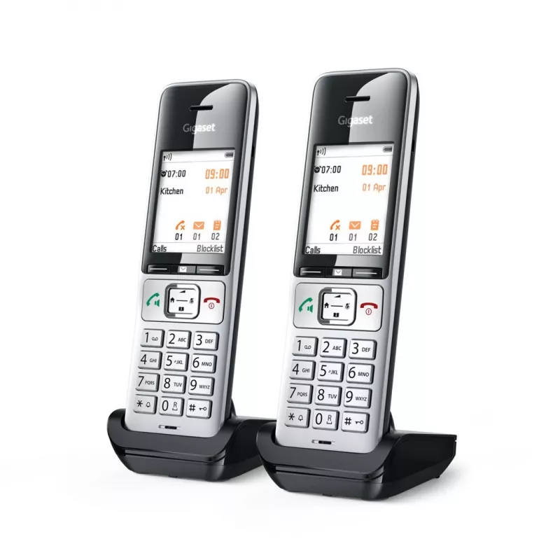 Gigaset COMFORT 500HX duo analoginis/DECT telefono aparatas su skambučio ID, juodas, sidabrinis