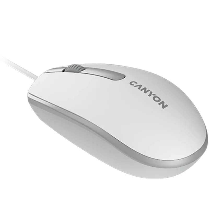 CANYON pelė M-10 laidinė balta pilka