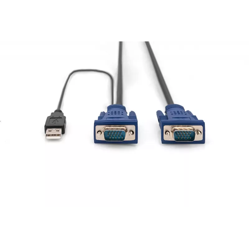 DIGITUS Octopus KVM laidas - HD-15 (M) - USB A, PS/2 (M) - 5,0 m - Juodas (DS-19233)