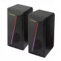 Esperanza EGS106 Rainbow Nortec 2.0 garsiakalbių komplektas, 6 W (2x3 W), maitinimas per USB, 3,5 mm mini-jack, RGB LED, juodas