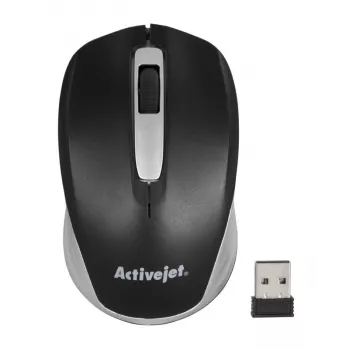Belaidė pelė ActiveJet AMY-313, RF nano imtuvas, optinė 1200 DPI, ambidekstrinė, 3 mygtukai, AA baterija