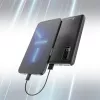 Power bank Extralink EPB-098B 10000 mAh, LiPo, 2× USB-A + 1× USB-C, juoda