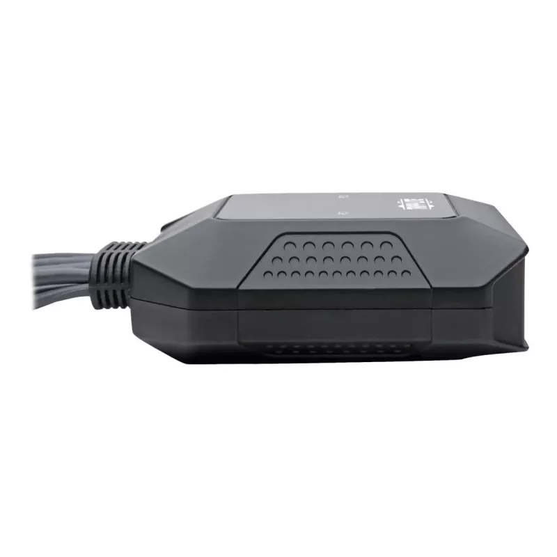 Tripp Eaton Tripp Lite serijos 2 prievadų DisplayPort 1.1 / USB KVM jungiklis su garsu/vaizdu, įmontuotais kabeliais, USB periferinių įrenginių bendrinimu