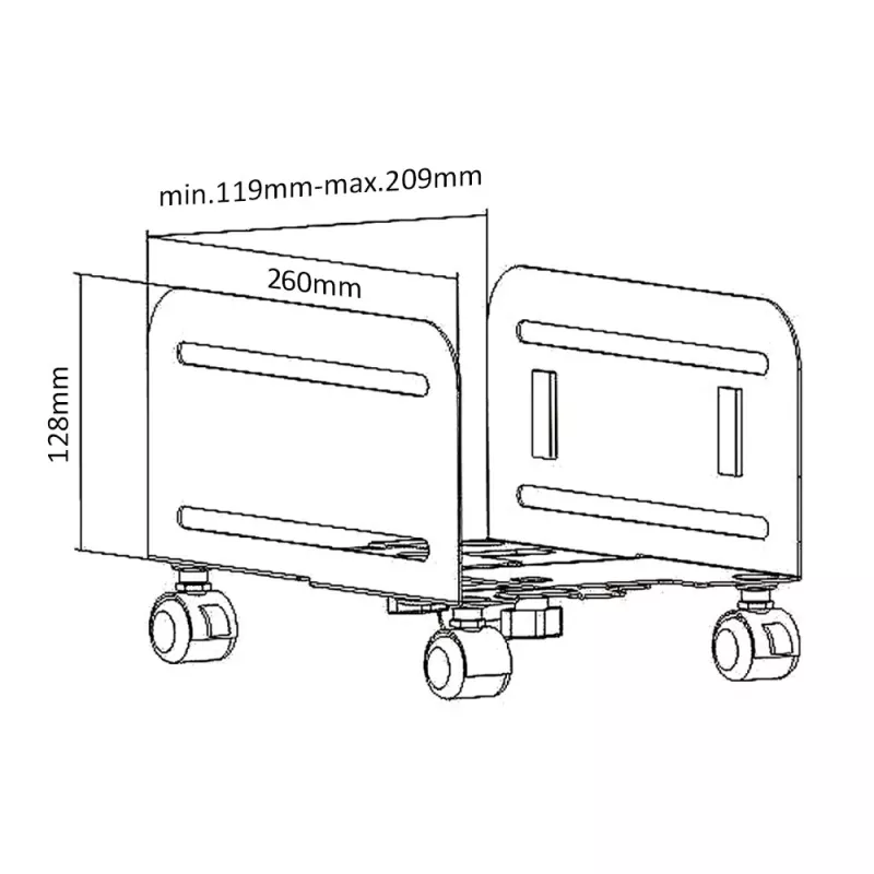 Pakrautuvėlė MACLEAN MC-851 – mobili platforma įrangai, juoda, 119×260×128 mm, max 10 kg