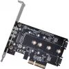 Silverstone SST-ECM27 M.2/SATA adapterio kortelė, PCIe 4.0, 1x M-Key, 2x SATA 6G – Low Profile