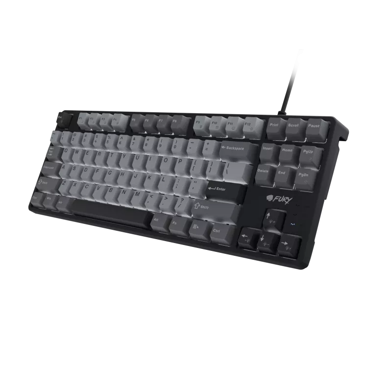 NATEC Fury Gaming klaviatūra Kanabo K2 US balta foninė mechaninė juoda-pilka