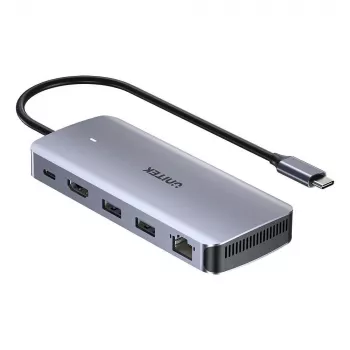 UNITEK aktyvus USB-C centras 10 Gbps, M.2, HDMI, PD 100W