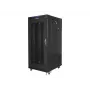 Spintos stovas 19 inch 27U 600x800 mm, perforuotos durelės su LCD ekranu (plokščias paketas)