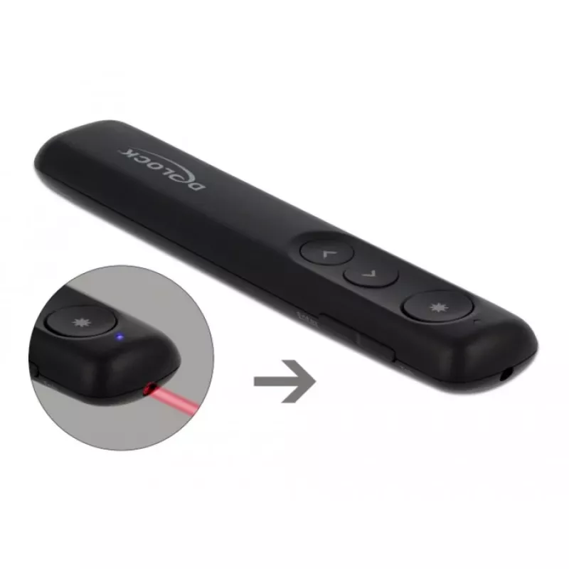 Lazerinis pristatymo pultelis DeLOCK USB 64092 juodas