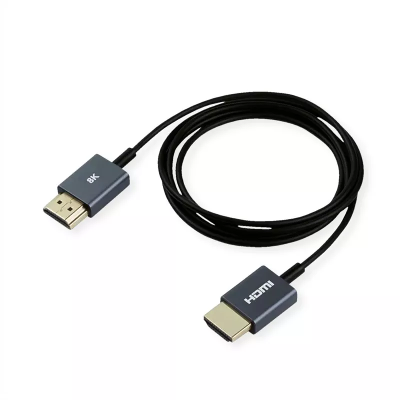 ROLINE HDMI-Coaxial Cable ultraschlank 8K60 ST/ST - Laidas - Skaitmeninis / Ekranas / Vaizdas (11.04.5937)