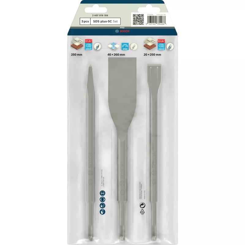 Bosch SDS-plus-5C kaltų rinkinys perforatoriui, 3 vnt.