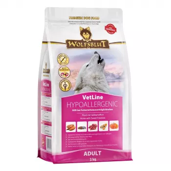 WOLFSBLUT VetLine Hypoallergenic Horse su saldžiosiomis bulvėmis - sausas šunų ėdalas - 2kg