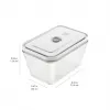 ZWILLING Fresh & Save 36803-003-0 stiklinių vakuuminių konteinerių rinkinys, stačiakampiai, 3 vnt. (S/M/L, 0,35/0,75/1,6 L), borosilikatinis stiklas, tinka mikrobangėje, orkaitėje ir indaplovėje, pilka/skaidru