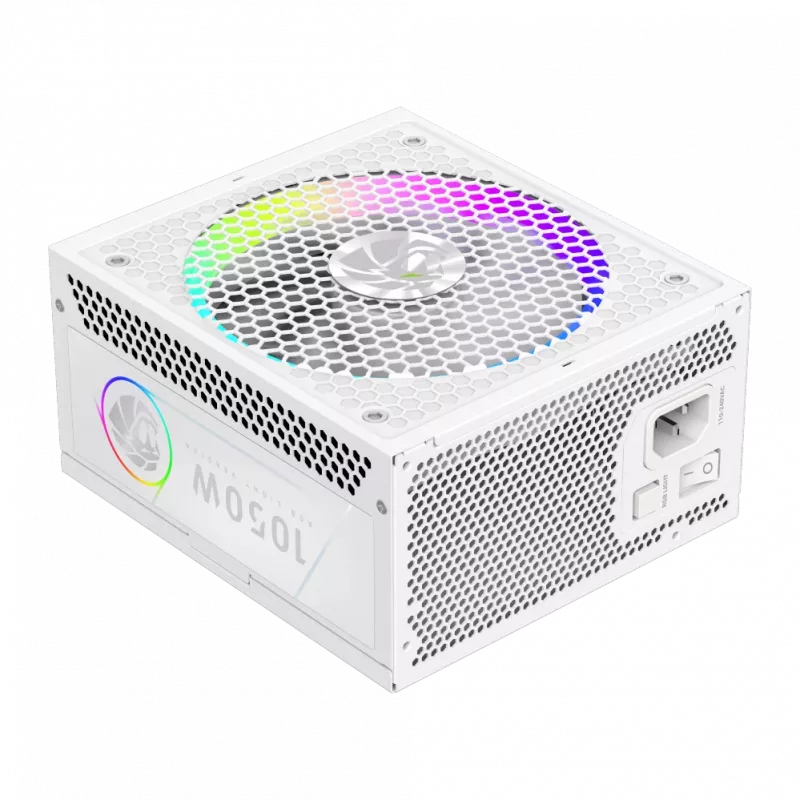 Gamemax RGB 1050G WH 1050W maitinimo blokas, 80 PLUS Gold, pilnai modulinis, baltas