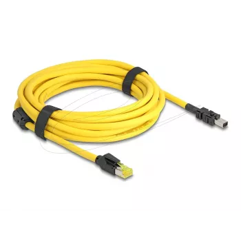 DeLOCK 81253 tinklo kabelis Cat6 RJ45 – 8 kontaktų gnybtų blokas 5 m juoda/geltona