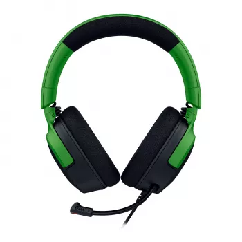 Laidinis žaidimų ausinių komplektas Razer Kraken V4 X — supra-aurinės, 20–20000 Hz, 1,8 m kabelis, 310 g, juoda/žalia