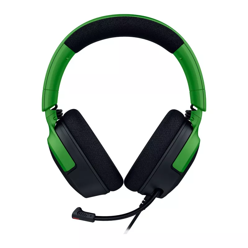 Laidinis žaidimų ausinių komplektas Razer Kraken V4 X — supra-aurinės, 20–20000 Hz, 1,8 m kabelis, 310 g, juoda/žalia
