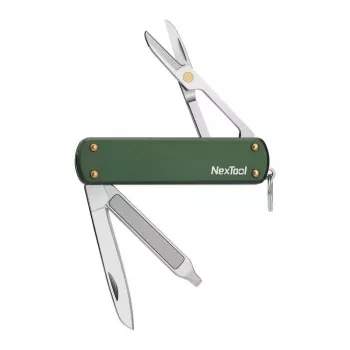 Daugiafunkcis įrankis Nextool NE0143 – kompaktiškas sulankstomas įrankis su replėmis, peiliukais, atsuktuvu, žalias, nerūdijantis plienas, 64,5×152 mm, 29 g