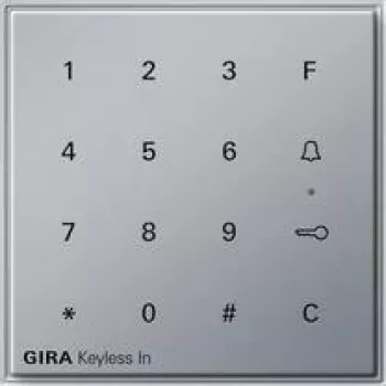 Gira 260565 klaviatūra, aliumininė apdaila, IP44 apsauga