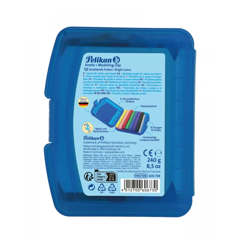 Modelino molis Pelikan Creaplast 240 g įvairiaspalvis 14 vnt.