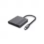 USB-C į HDMI / DisplayPort adapteris GEMBIRD A-CM-HDMIFDPF-01, 4K 60Hz, juodas