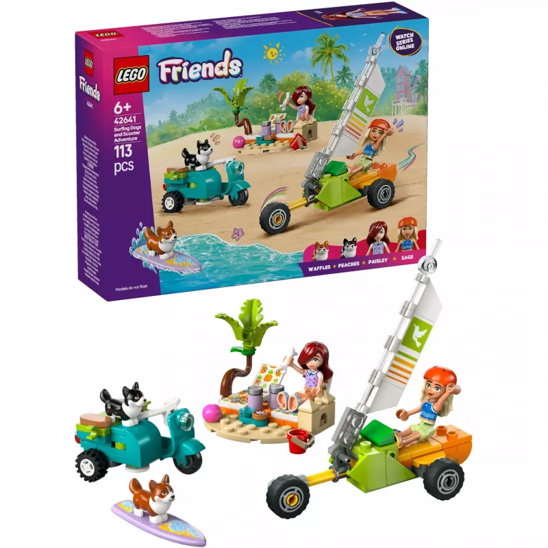 LEGO FRIENDS 42641 Šuniukų banglenčių ir paspirtuko nuotykiai