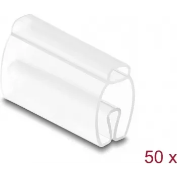 Kabelių žymekliai DELOCK 80952, 50 vnt., kabeliams Ø 6–10 mm, permatomi