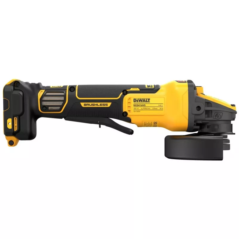 DeWALT DCG416VSN-XJ 18 V XR akumuliatorinis šlifuoklis kampinis, 125 mm, greičio reguliavimas (be baterijos)
