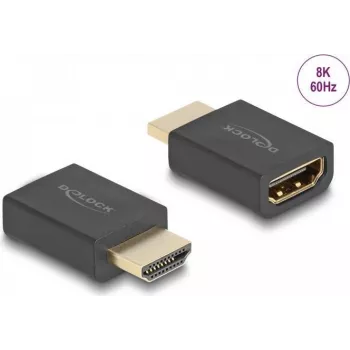 DeLOCK High Speed HDMI adapteris vyriškas į moterišką 8K 60 Hz juodas