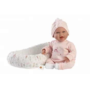 Lėlė kūdikis Llorens Mimi Baby 42 cm – realistiškas veidas, juokiasi, minkštas kūnas