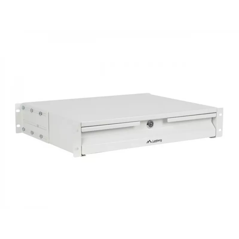 LANBERG 19 colių stalčius 2U 360mm pilkas (2U/483x360mm, apkrova iki 90kg, 4 taškų montavimas)