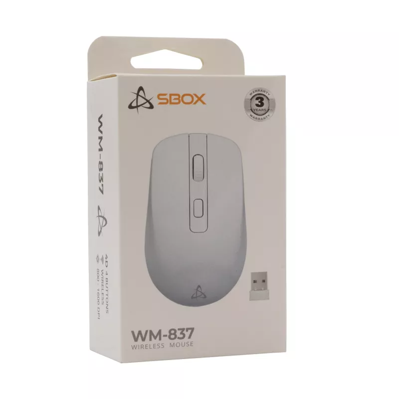 Pelė SBOX WM-837 balta USB Type-A