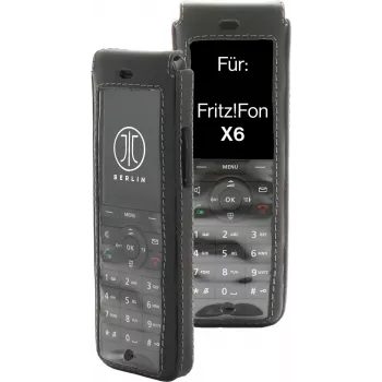 Odinė diržinė dėklė jt berlin, skirta AVM FRITZ!Fon X6 – juoda