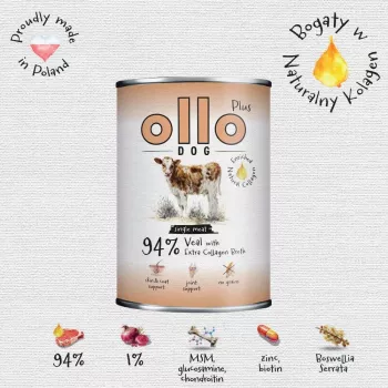 Ollo Plus Kolagen Cielęcina 400g puszka šuniui