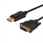 VAIDO KABELIO ADAPTERIS SAVIO CL-106 DisplayPort (vyriškas) į DVI (vyriškas), 1,8 m, juodas, max 1920×1080