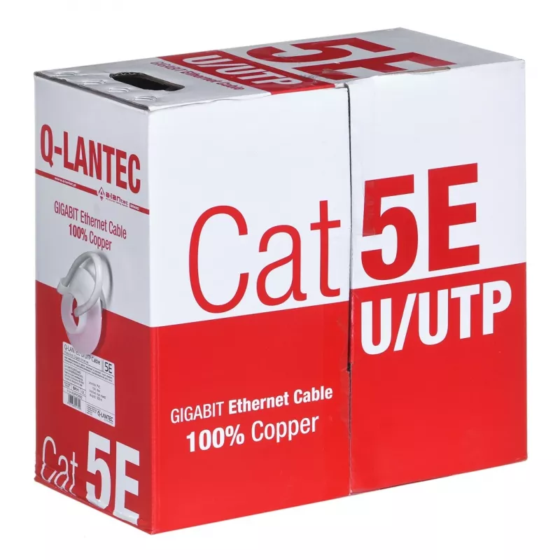 Q-LANTEC UTP kabelis 4PR Cat.5e PVC 305m - ribotas leidimas (KIU5PVC305NC)