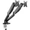 Goobay Desk Mount | Dvigubas monitoriaus laikiklis su dujine spyruokle | Sukiojamas, Pakreipiamas, Sukamas | 17-32 col. | Maks. svoris 9 kg | Juodas