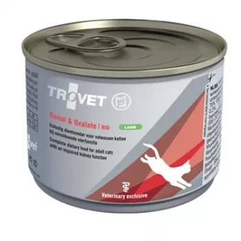 Šlapias kačių ėdalas TROVET Renal & Oxalate RID Lamb 200 g, veterinarinė dieta suaugusioms katėms