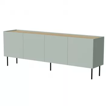 Komoda cama meble FELLINI 2000×400×700 mm, alyvuogė su aliejumi dengtu ąžuolo viršumi, MDF rėmas