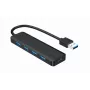 USB šakotuvas Gembird 4 prievadų USB 3.1 (Gen 1) — 4 prievadai, USB 3.2 Gen 1 Type-A, 5V/2.1A, 109×30×10 mm, juodas